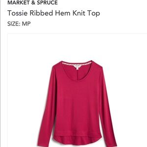 Market & Spruce Tossie Ribbed Hem Knit Top
